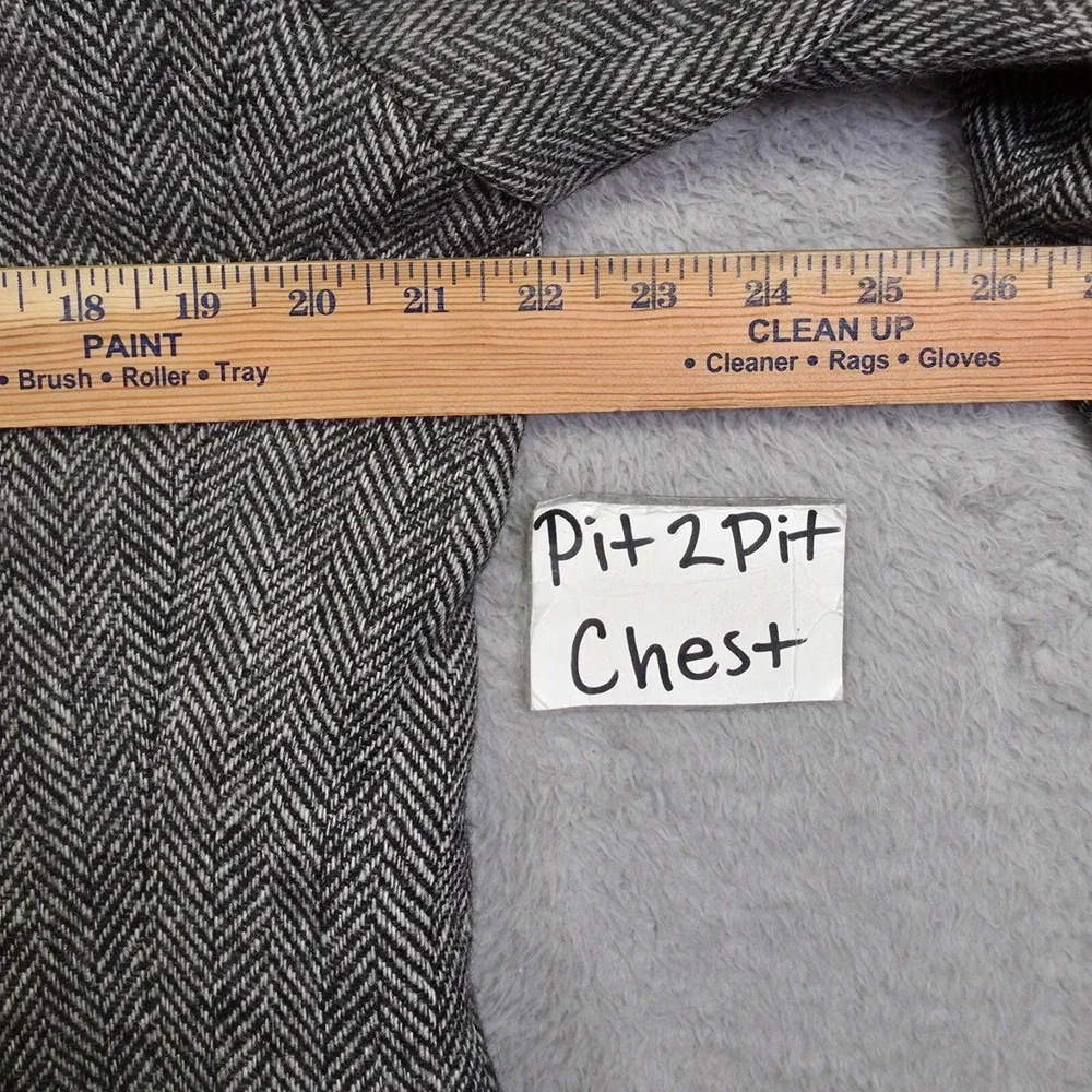 Savile Row Sport Coat Mens 42‎ Gray Herringbone Classic Wool Blazer Tweed Jacket